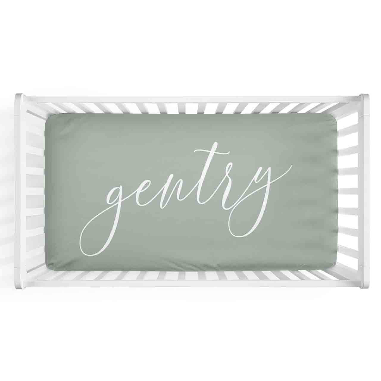 Color Story | Moss Personalized Crib Sheet