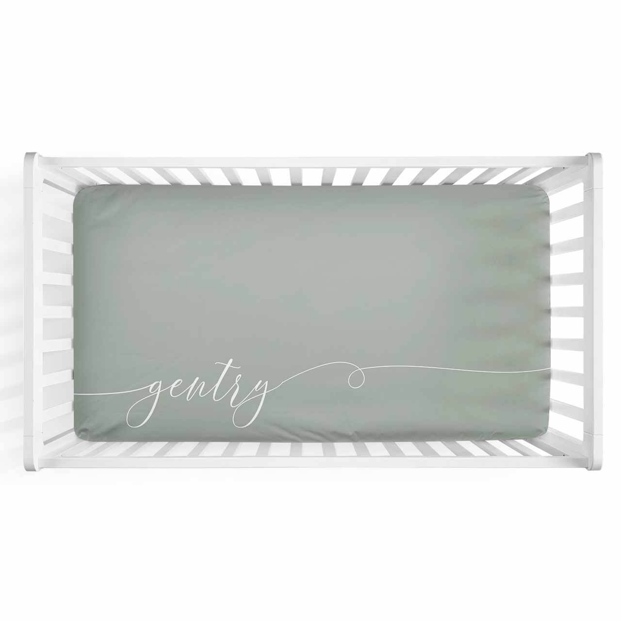Color Story | Moss Personalized Crib Sheet