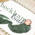Solid Olive Green Bamboo Knit Swaddle Blanket